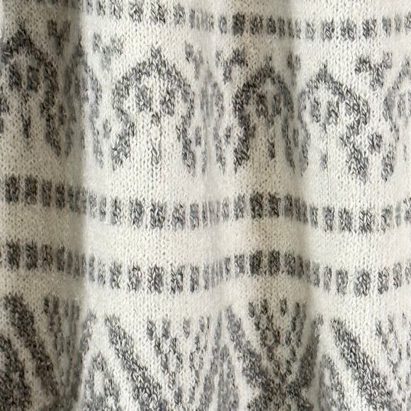 J.Jill Fair Isle Crew Neck Sweater Womens Size XL Barley Ivory Gray Pullover - Picture 4 of 8